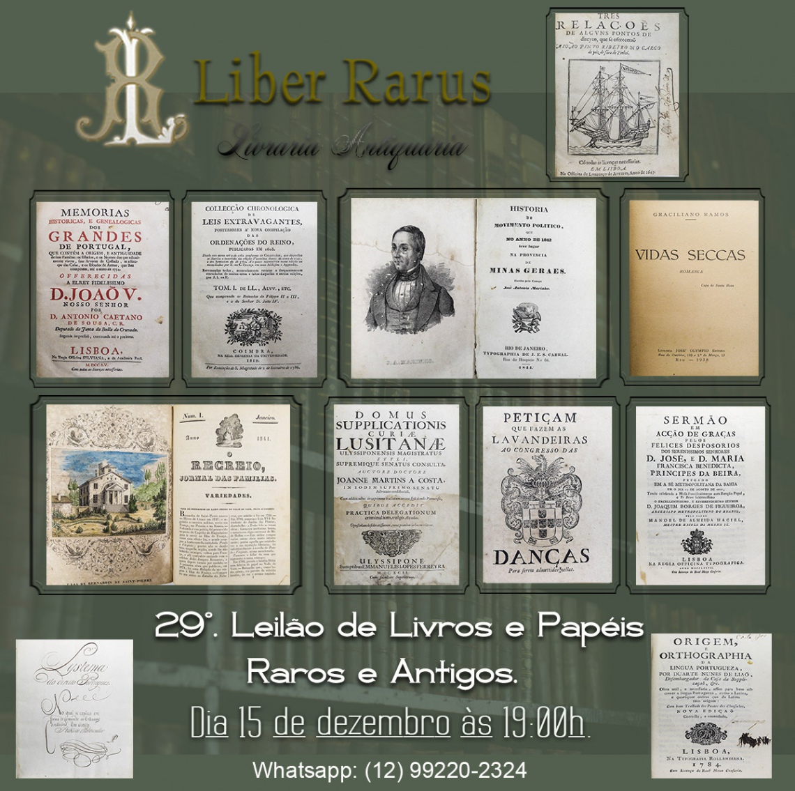 29º Leilão de Livros e Papéis Raros e Antigos - Liber Rarus - 15/12/2021 - 19h00