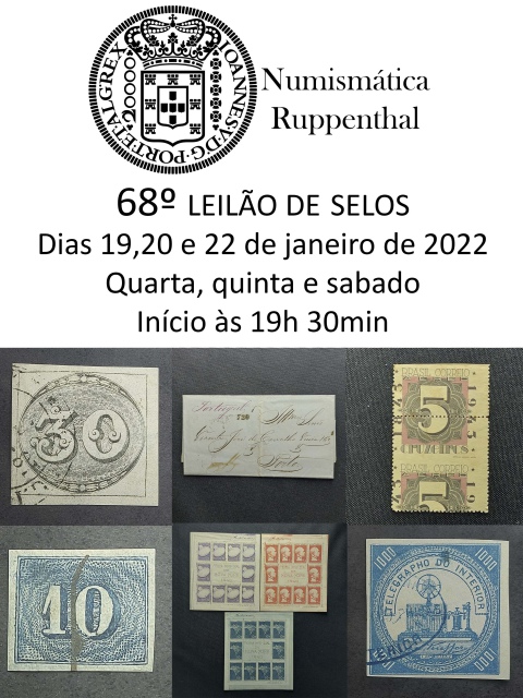 68º LEILÃO DE SELOS - NUMISMÁTICA RUPPENTHAL