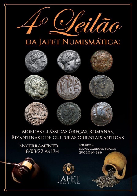 4º Leilão da Jafet Numismática - Moedas Clássicas Gregas, Romanas e Bizantinas