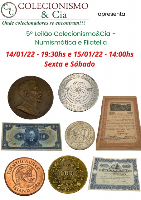 5º Leilão Colecionismo&Cia - Numismática e Filatelia