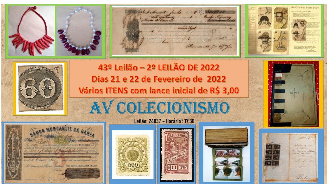 43º Leilão - AVCO - Filatelia - Livros - Documentos e Colecionáveis