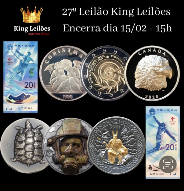 27º LEILÃO KING LEILÕES DE NUMISMÁTICA, MULTICOLECIONISMO E ANTIGUIDADES