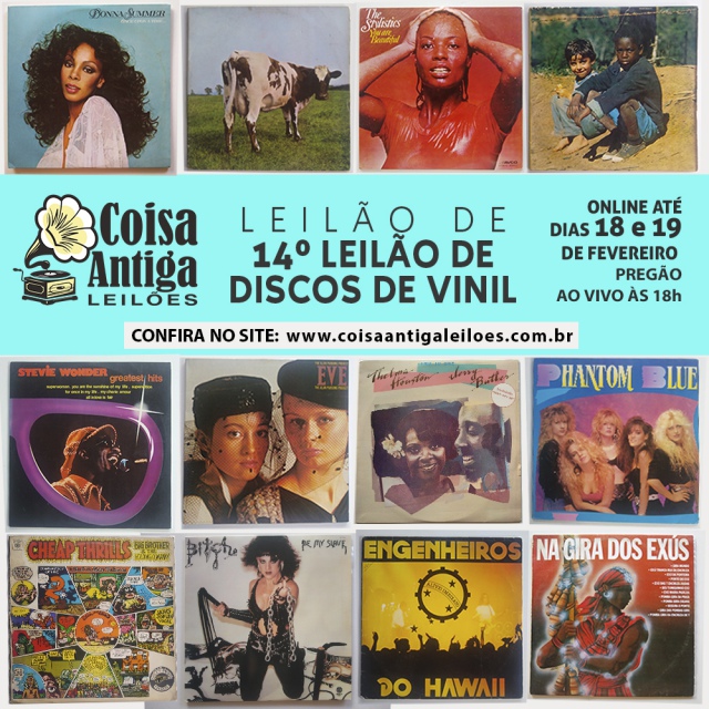 14º LEILÃO DE DISCOS DE VINIL - ROCK, POP, SOUL, FUNK, MPB - COISA ANTIGA LEILÕES