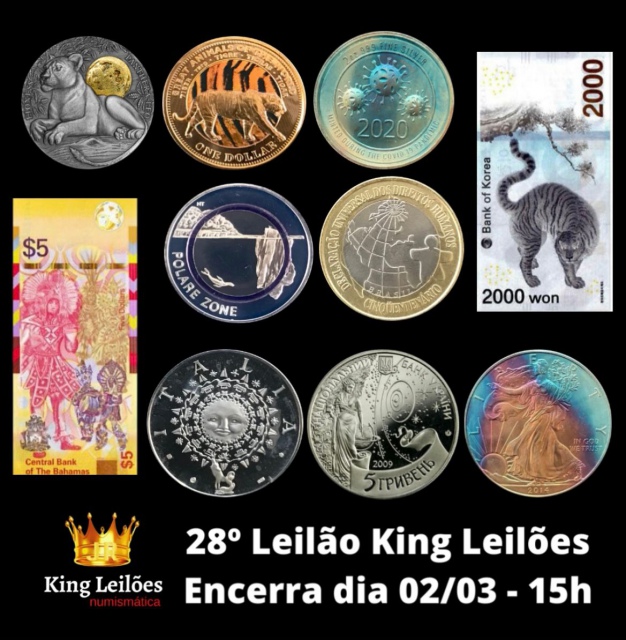 28º LEILÃO KING LEILÕES DE NUMISMÁTICA, MULTICOLECIONISMO E ANTIGUIDADES