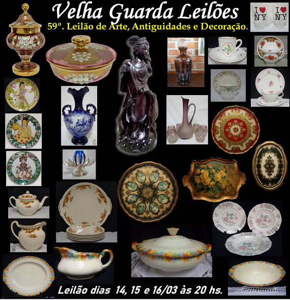 59º LEILÃO VELHA GUARDA LEILÕES - Arte, Antiguidades, Decoração e Colecionismo
