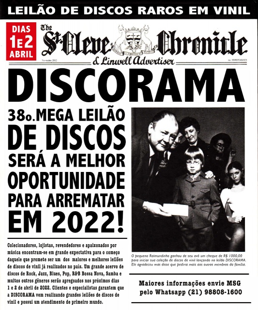 38º MEGA LEILÃO DISCORAMA DE DISCOS RAROS EM VINIL