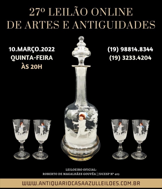 27º LEILÃO DE ARTES E ANTIGUIDADES - 10/03/2022 às 20h00