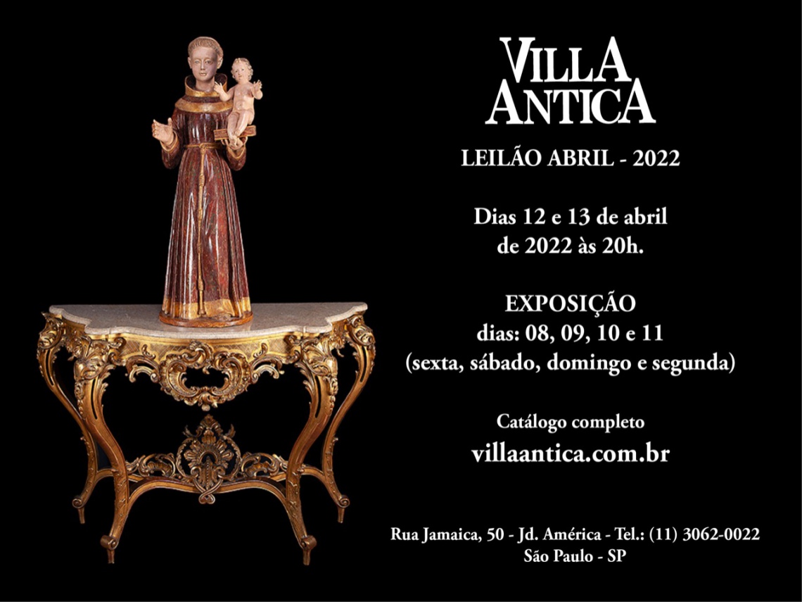 Villa Antica Leilões - Leilão de Arte e Antiguidades 12 e 13 de Abril de 2022 às 20h00