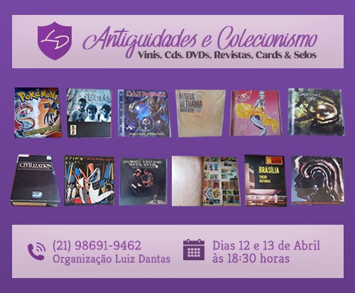 LEILÃO DE ARTE E ANTIGUIDADES - Vinis, Cds. DVDs, Revistas, Cards e Selos