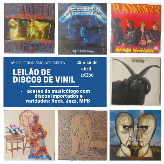 LEILÃO DE DISCOS DE VINIL: ACERVO DO MUSICÓLOGO: DISCOS IMPORTADOS E RARIDADES - ROCK, JAZZ, MPB.