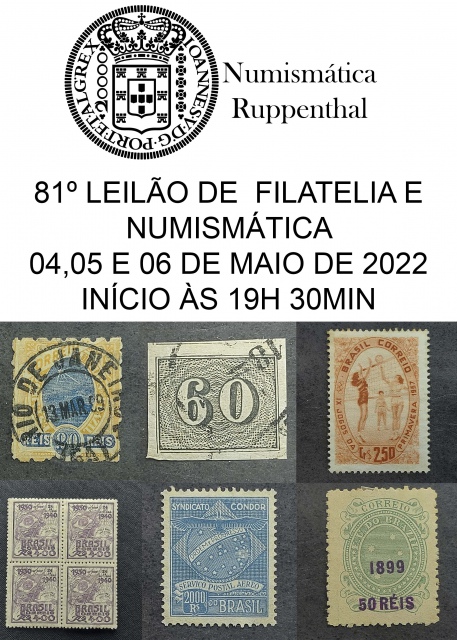 81º LEILÃO DE FILATELIA E NUMISMÁTICA - Numismática RuppenthaL