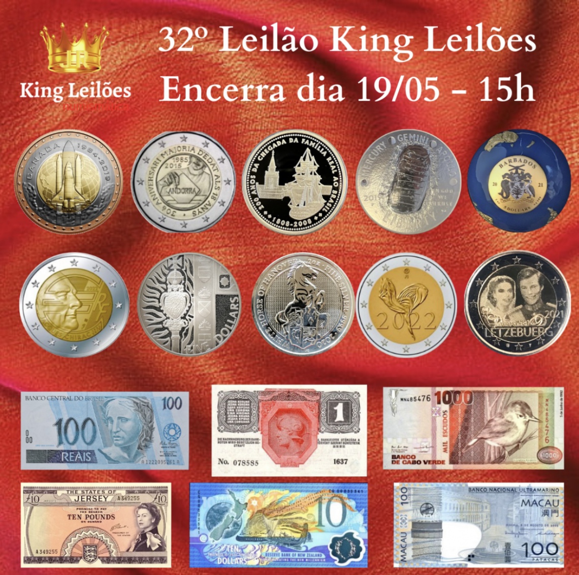 32º LEILÃO KING LEILÕES DE NUMISMÁTICA, MULTICOLECIONISMO E ANTIGUIDADES