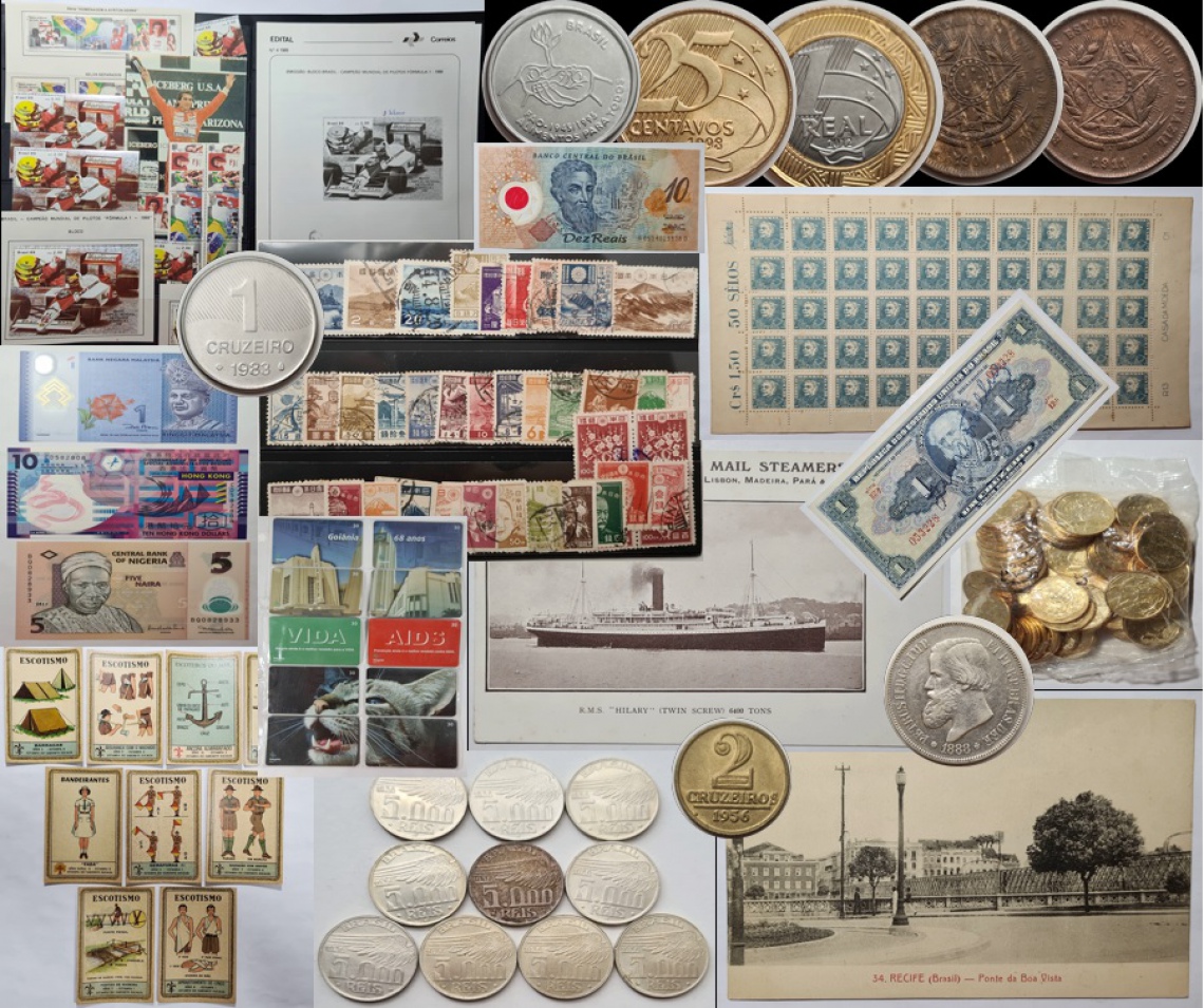 Leilão de Colecionismo - moedas, cédulas e selos