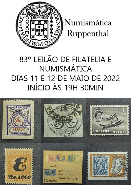 83º LEILÃO DE FILATELIA E NUMISMÁTICA - Numismática Ruppenthal