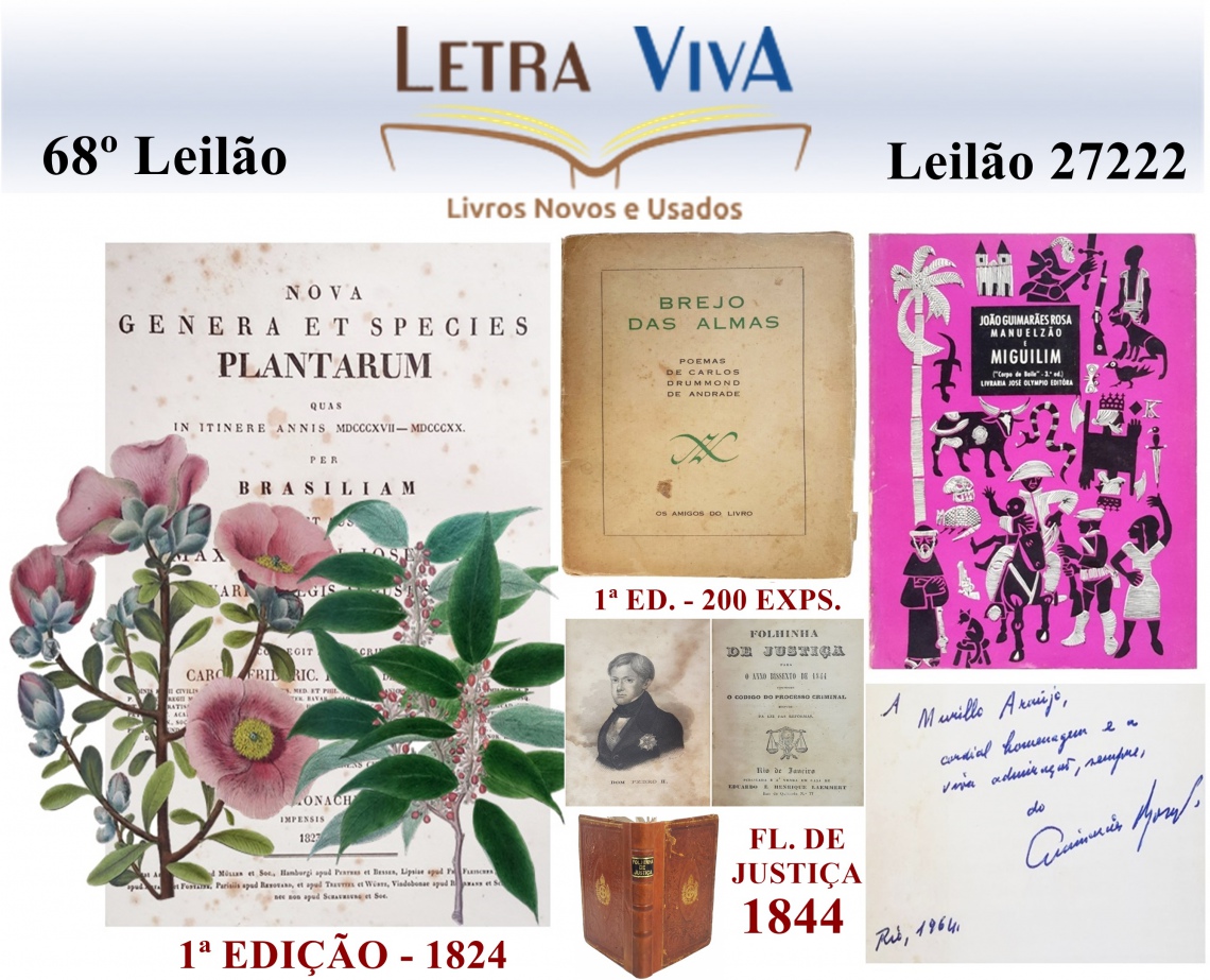 68º LEILÃO LETRA VIVA - EDIÇÕES DE LUXO, PRIMEIRAS EDIÇÕES & DEDICATÓRIAS