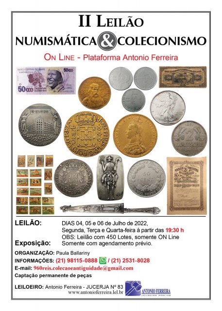II Leilão Numismática & Colecionismo - SOMENTE ON LINE