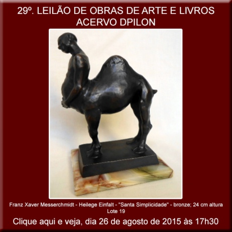 29º LEILÃO DE OBRAS DE ARTE E LIVROS - ACERVO DPILON - 26/08/2015