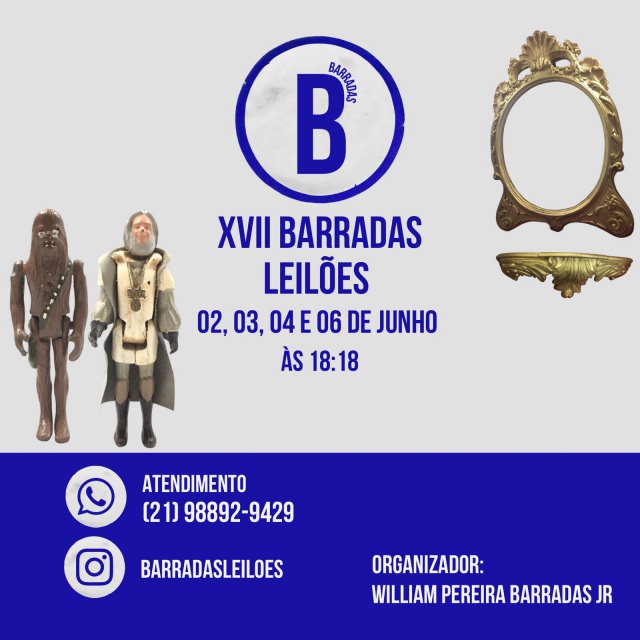 XVII Barradas Leilões - Residenciais - Móveis, joias, antiguidades, cristais, tapetes e artes