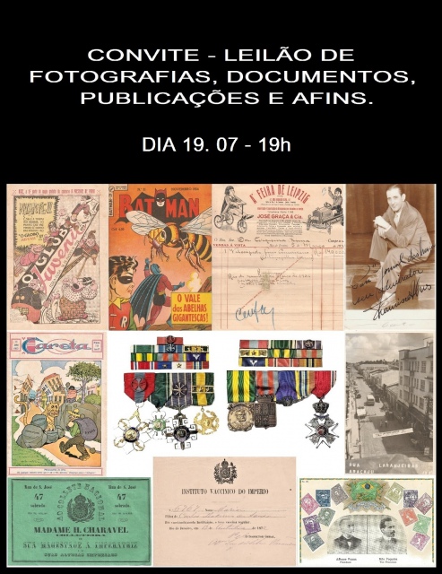 V LEILÃO DE FOTOGRAFIAS - DOCUMENTOS - PUBLICAÇÕES E AFINS - JULHO DE 2022