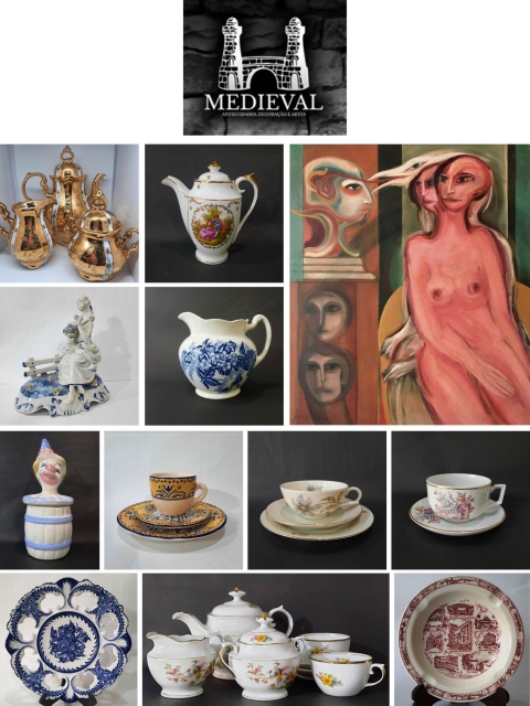 Leilão Medieval - Porcelanas Nacionais e Importadas Anos 40, Artes e Relíquias.