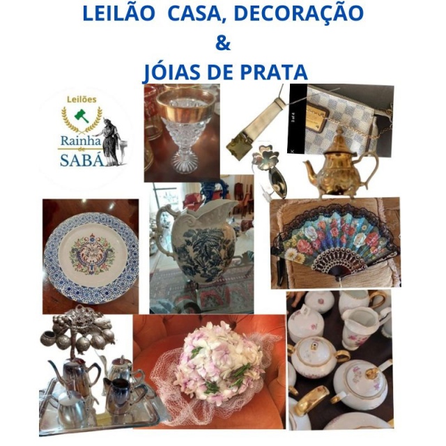 LEILÃO DE CASA, DECORAÇÃO, MODA VINTAGE & JÓIAS DE PRATA