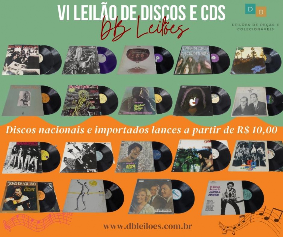 VI Leilão DB LEILÕES de Discos de Vinil, Discos 78 rotações, Antiguidades