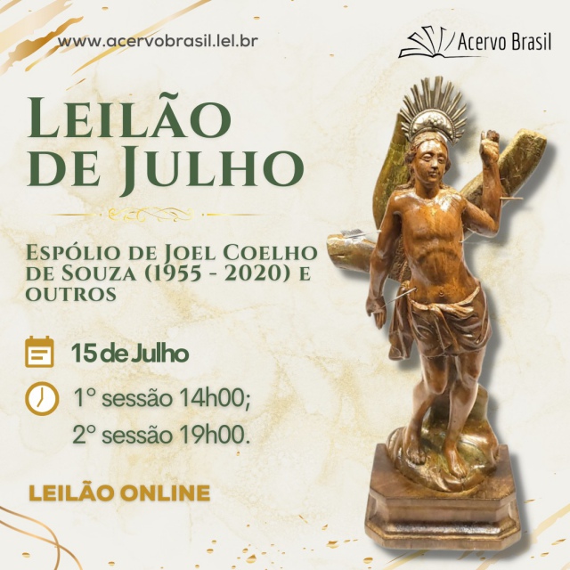 LEILÃO DE JULHO - ESPÓLIO DE JOEL COELHO DE SOUZA (1955 - 2020) E OUTROS