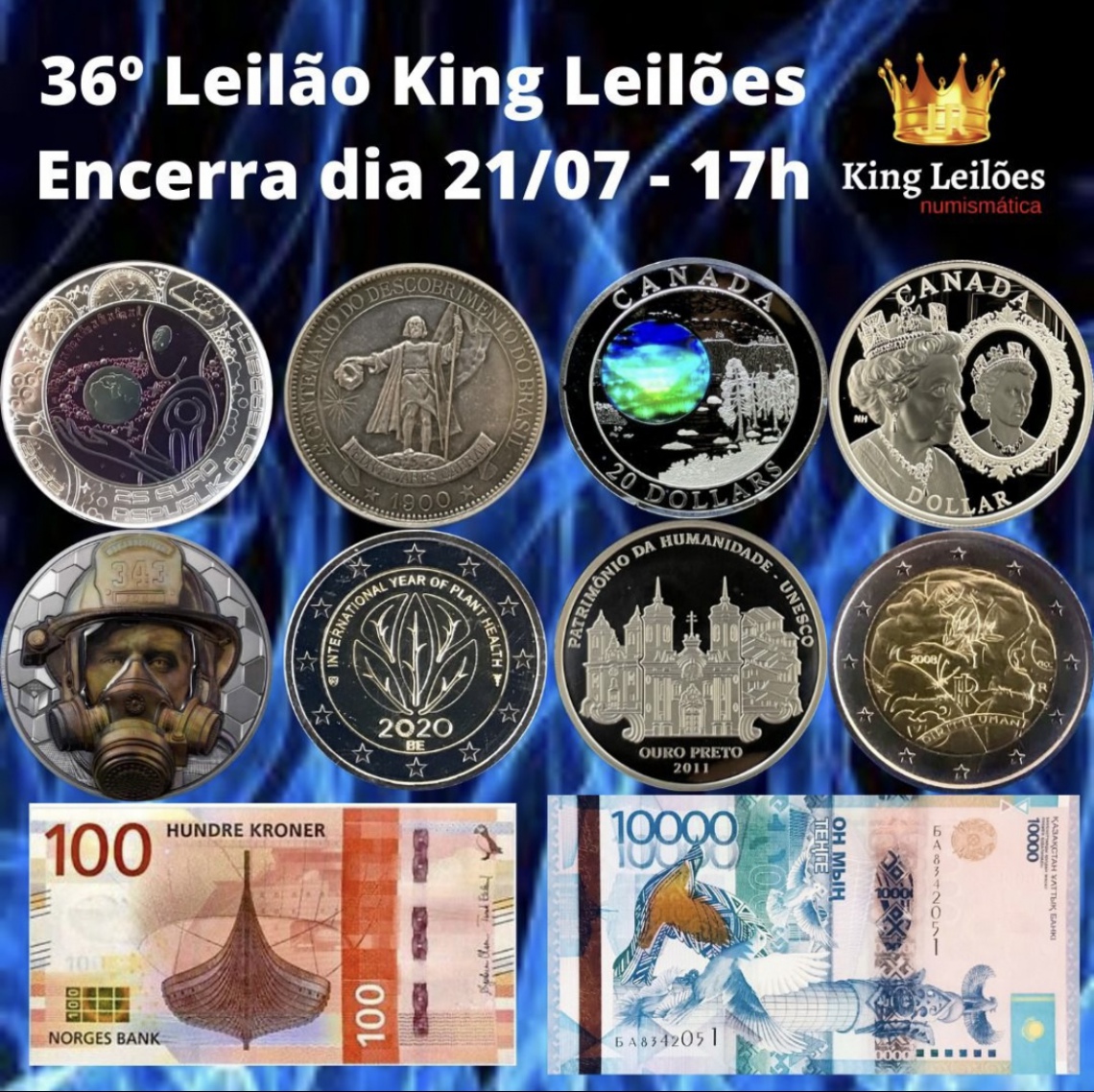 36º LEILÃO KING LEILÕES DE NUMISMÁTICA, MULTICOLECIONISMO E ANTIGUIDADES