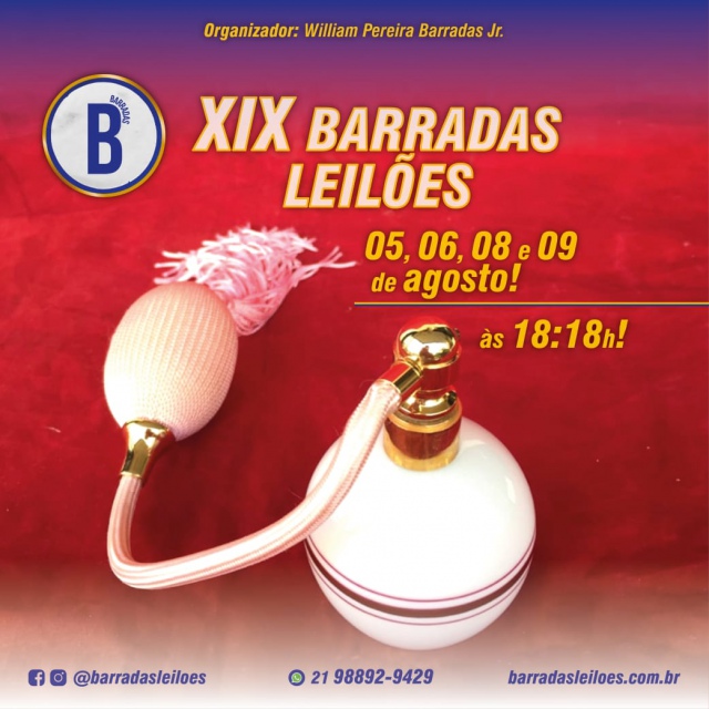 XIX Barradas Leilões - Residenciais - Móveis, jóias, antiguidades, cristais, tapetes, e artes