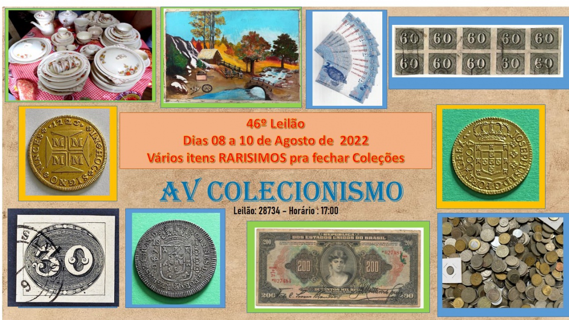 46º Leilão - AVCO - Filatelia - Numismática - Colecionáveis
