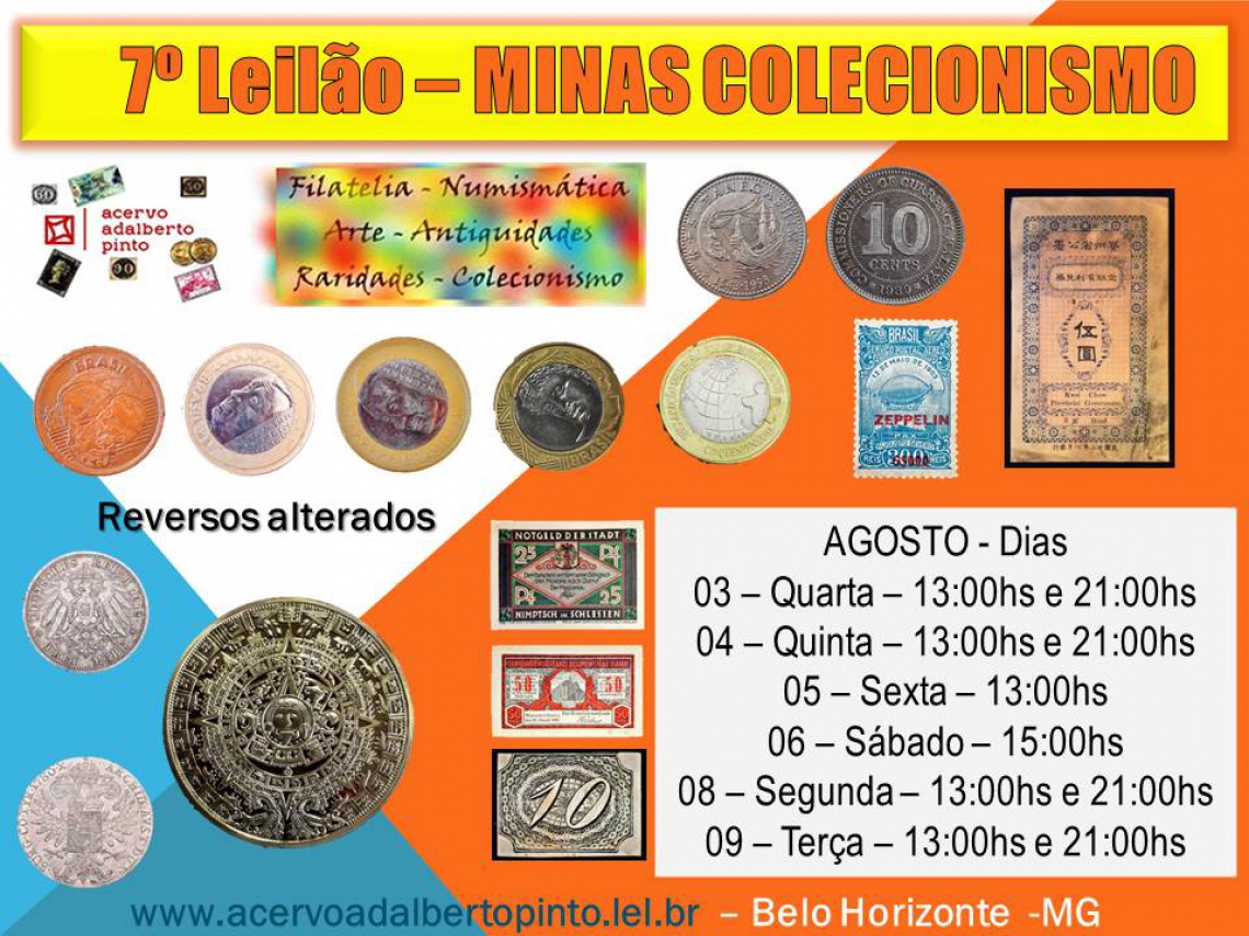 7º Leilão de Peças Notáveis de Numismática, Filatelia, Objetos de Arte, Colecionismo e Afins