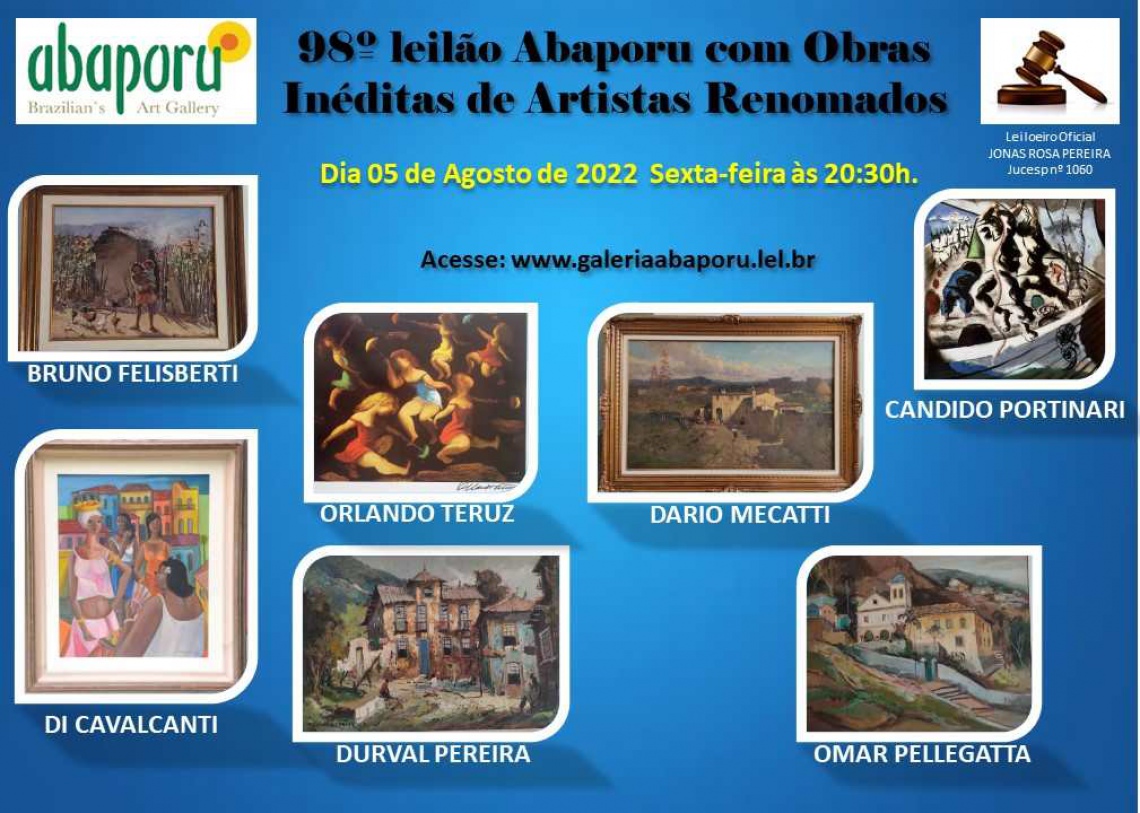 98º LEILÃO DE OBRAS DE ARTES DA ABAPORU BRAZILIANS ART GALLERY