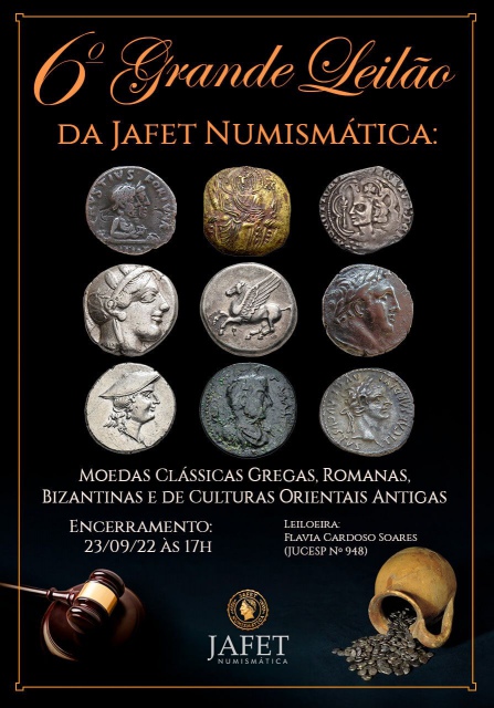 6º Leilão da Jafet Numismática - Moedas Clássicas Gregas, Romanas e Bizantinas