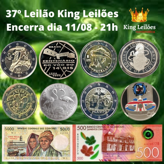 37º LEILÃO KING LEILÕES DE NUMISMÁTICA, MULTICOLECIONISMO E ANTIGUIDADE