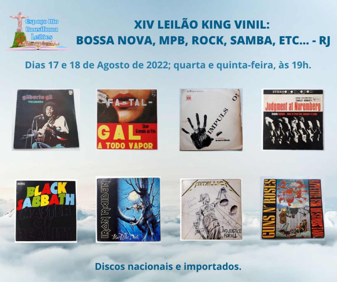 XIV LEILÃO KING VINIL: BOSSA NOVA, MPB, ROCK, SAMBA, ETC... - RJ