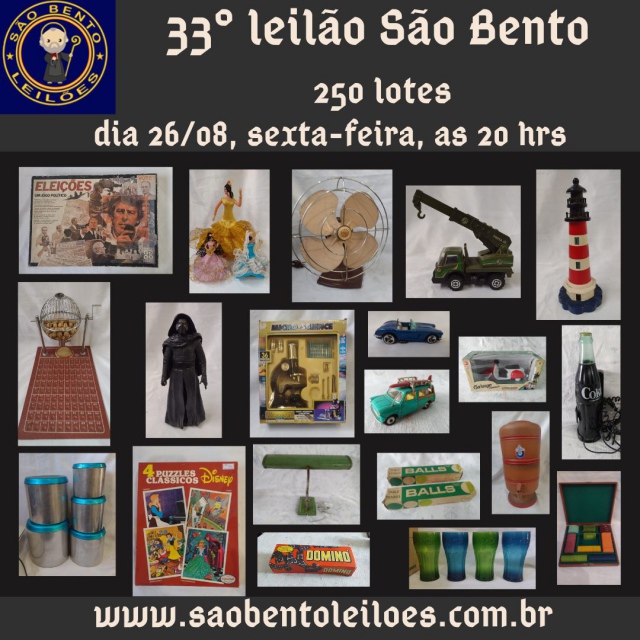 33º leilao Sao bento de antiguidades, brinquedos e colecionismo