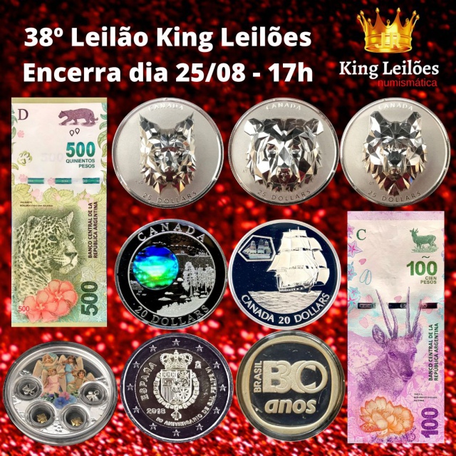 38º LEILÃO KING LEILÕES DE NUMISMÁTICA, MULTICOLECIONISMO E ANTIGUIDADE