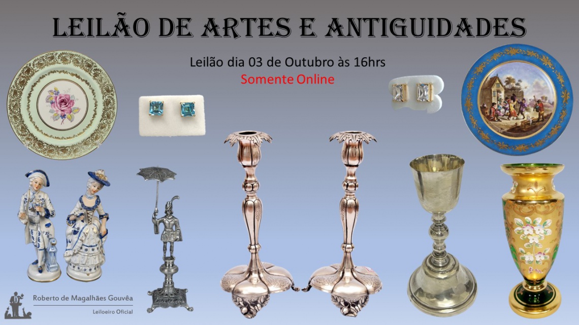 LEILÃO DE ARTE E ANTIGUIDADES - Jacareí - 3/10/2022 - 16h00