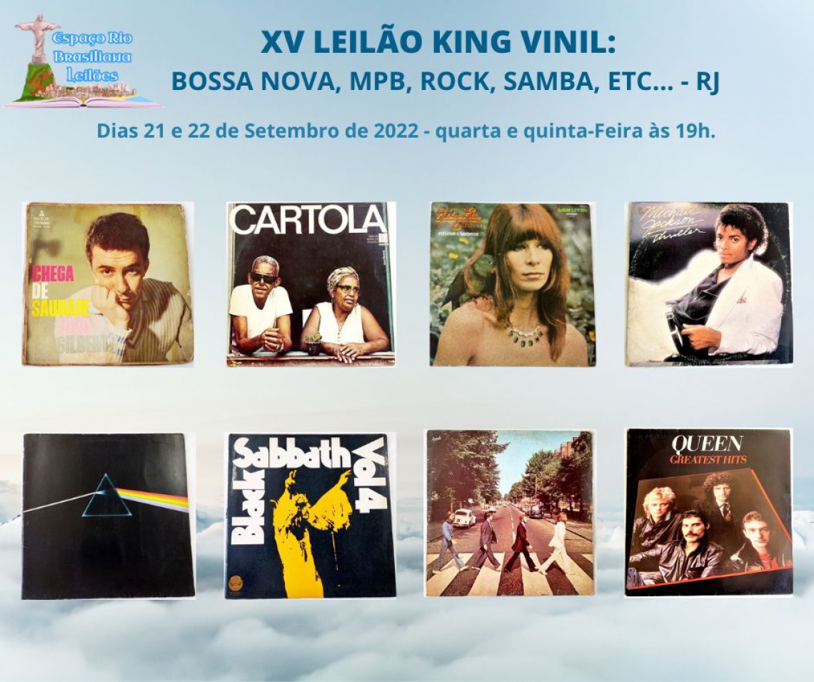 XV LEILÃO KING VINIL: BOSSA NOVA, MPB, ROCK, SAMBA, ETC... - RJ