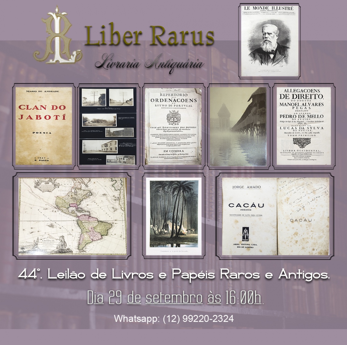 44º Leilão de Livros e Papéis Raros e Antigos - Liber Rarus - 29/9/2022 - 16h