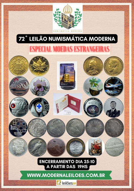 72º LEILÃO NUMISMÁTICA MODERNA - ESPECIAL MOEDAS ESTRANGEIRAS