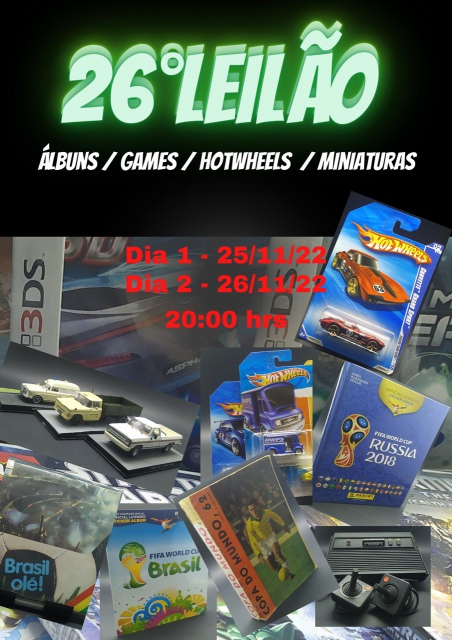 26º Leilão Albúns, Gamers, Hotwheels e Miniaturas