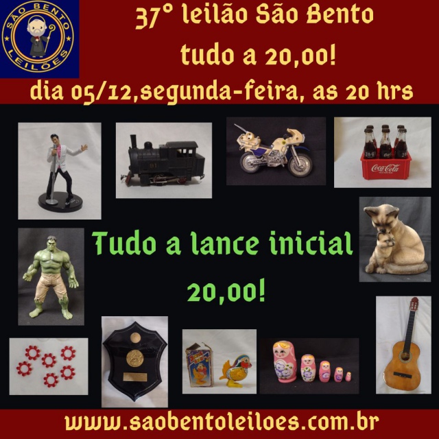 37º leilão São Bento de antiguidades brinquedos e colecionismo,
