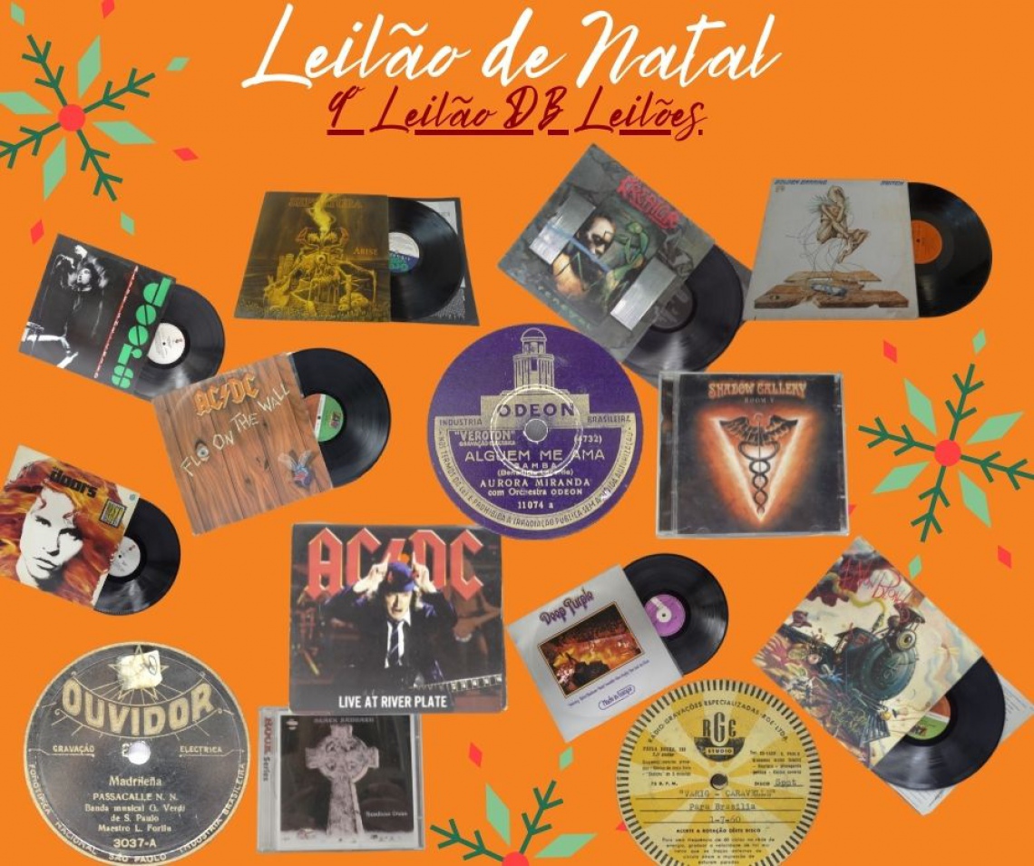 9º LEILÃO DE DISCOS DE VINIL, FITAS, CDs DB LEILÕES - LEILÃO DE NATAL!