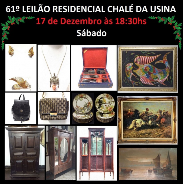 61º LEILÃO RESIDENCIAL CHALÉ DA USINA - COM PEÇAS DE ARTES, BRINQUEDOS, COLECIONISMO E DECORAÇÃO