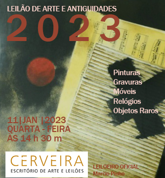 LEILÃO DE ARTE E ANTIGUIDADES 2023 - PINTURAS | GRAVURAS | MÓVEIS | RELÓGIOS E OBJETOS RAROS