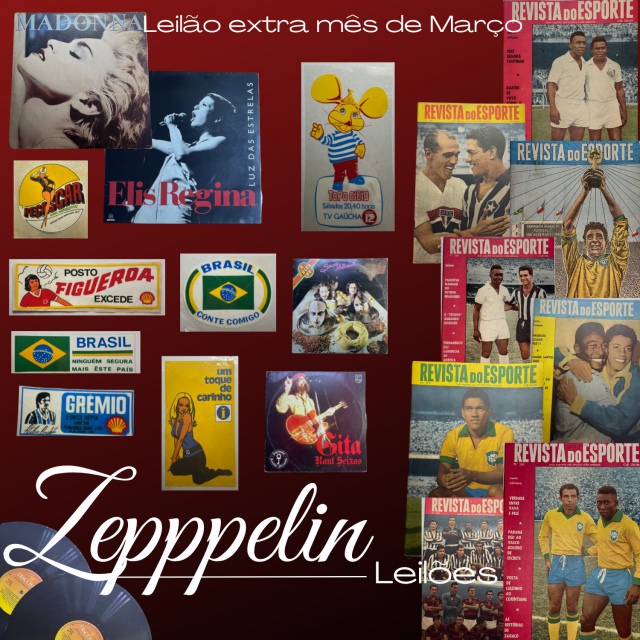 Vinil, revistas do Esporte e plásticos  -26º leilão Zeppelin- Extra mês de março