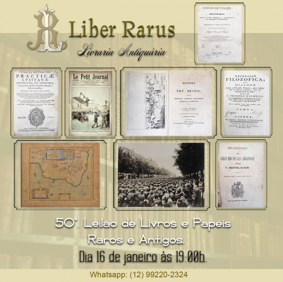 50º Leilão de Livros e Papéis Raros e Antigos - Liber Rarus - 16/01/2023 - 19h