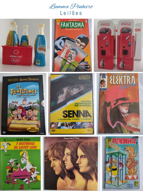 24 Leilão - Colecionismo - Gibis, Revistas Quadrinhos, Livros, Discos, CDs, DVDs, Coleção Coca-Cola