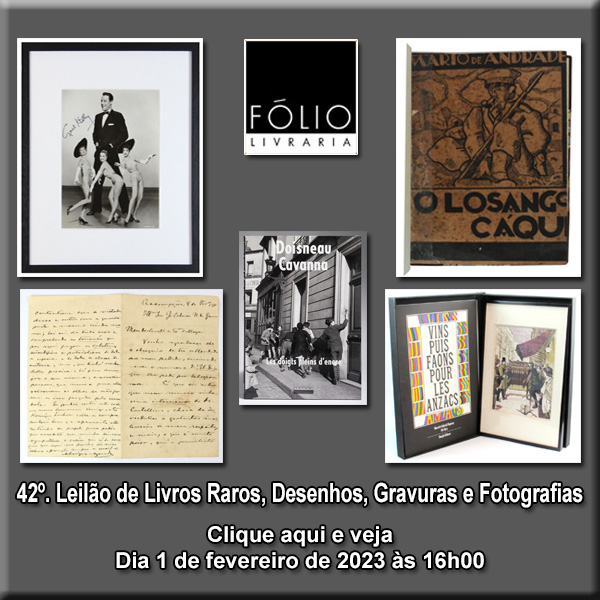 42º Leilão de Livros Raros, Desenhos, Gravuras e Fotografias - 01/02/2023 - 16h00